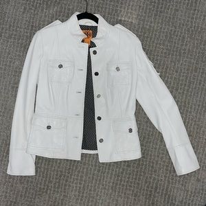 Tory Burch White Leather Jacket Size 6